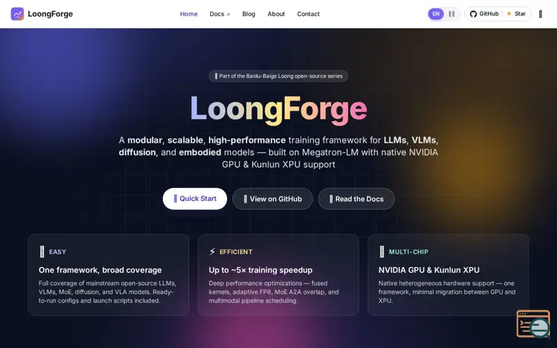 Screenshot of LoongForge