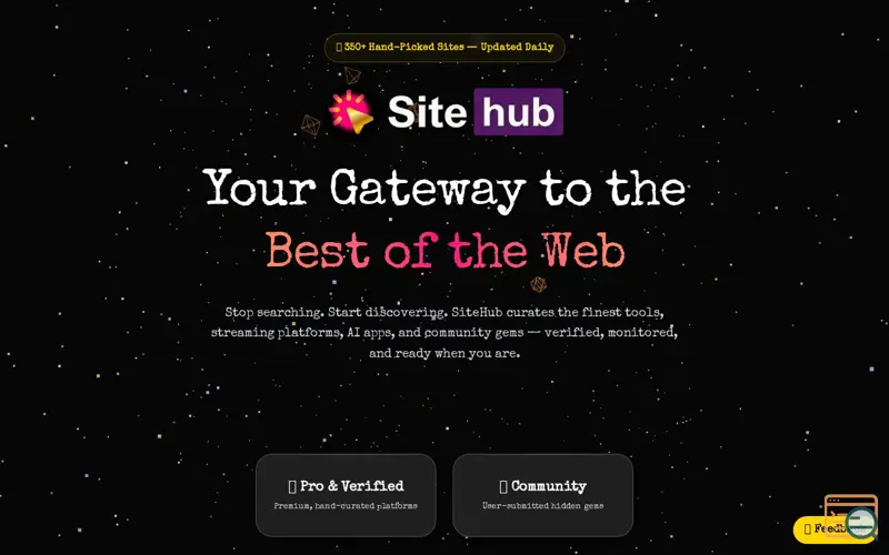Screenshot of SiteHub