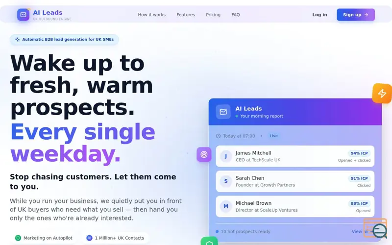 Screenshot of AI Leads