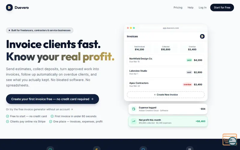 Screenshot of Duevero