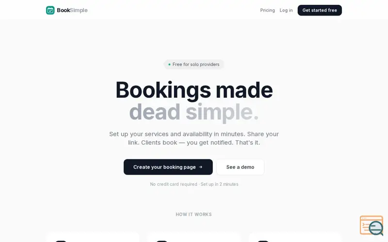Screenshot of BookSimple by MGS Hosting