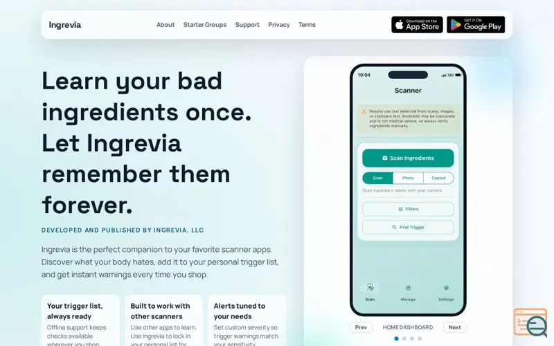 Screenshot of Ingrevia