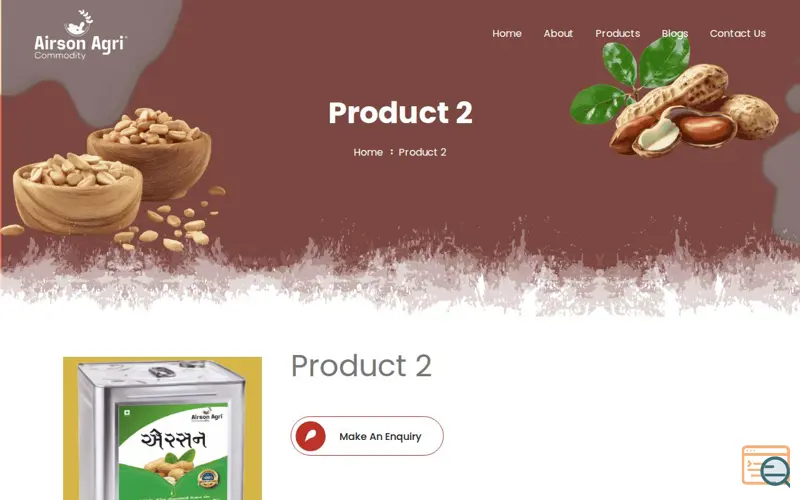Screenshot of double filtered groundnut oil , a launch using CyberPanel