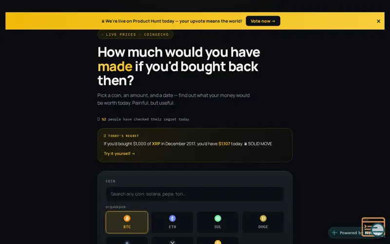 Screenshot of CryptoFumble — What Could You Have Made?
