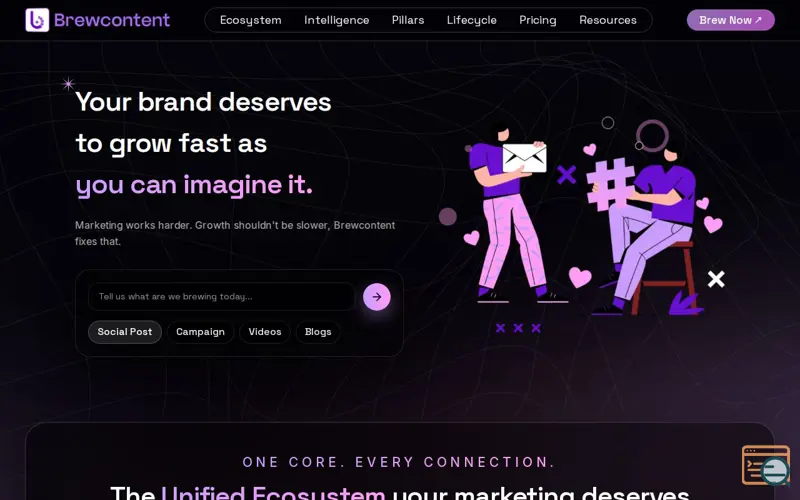 Screenshot of Brewcontent