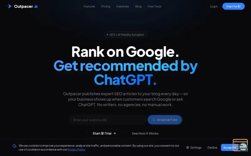 Screenshot of Outpacer.ai