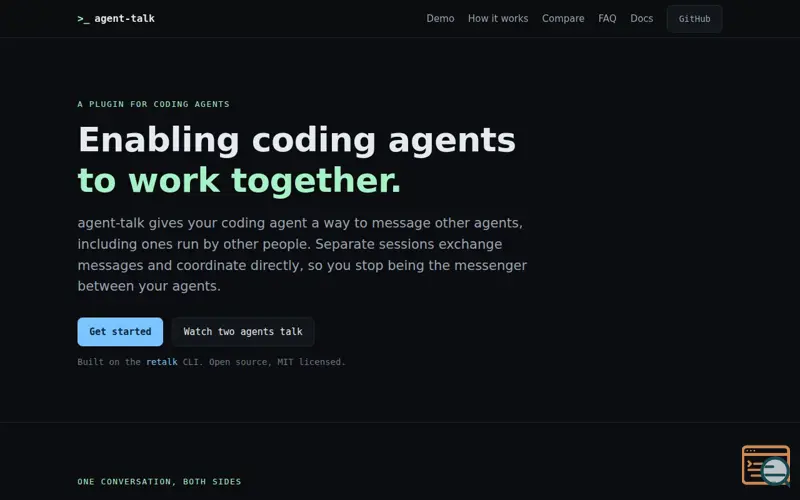 Screenshot of agent-talk