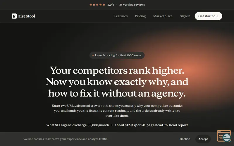 Screenshot of aiseotool