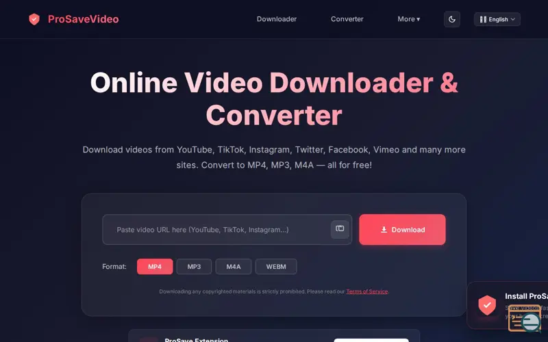 Screenshot of ProSaveVideo