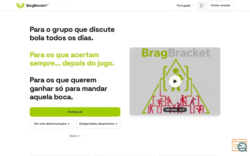 Screenshot of BragBracket