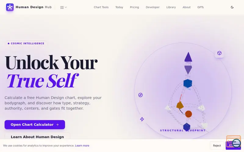 Screenshot of Human Design Hub