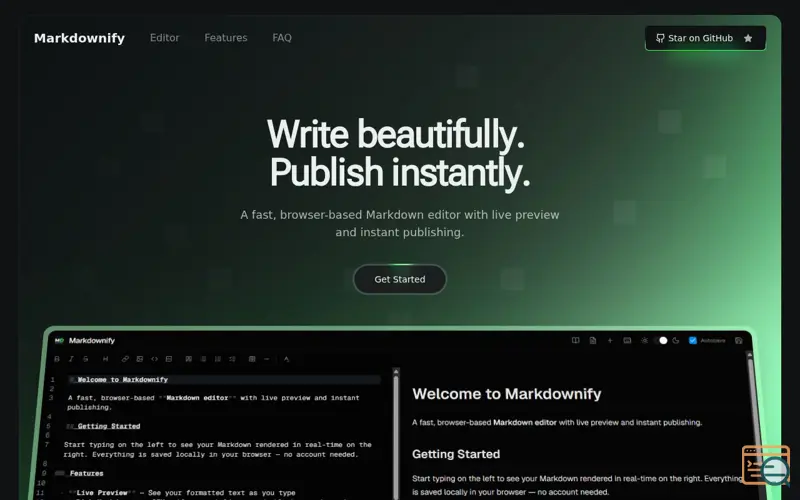 Screenshot of Markdownify
