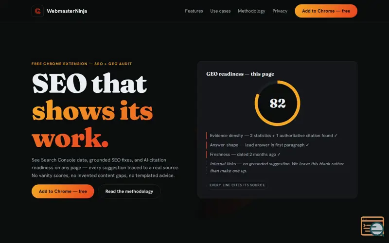 Screenshot of WebmasterNinja