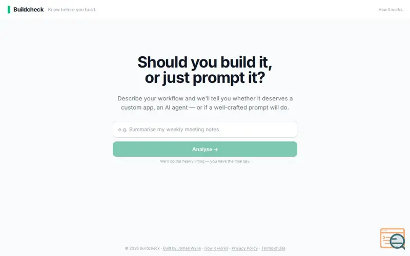 Screenshot of Buildcheck