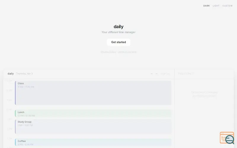 Screenshot of daily