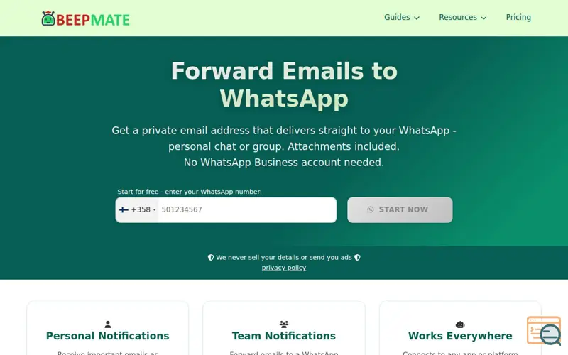 Screenshot of BeepMate