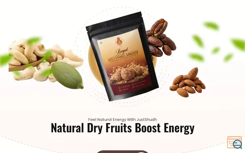 Screenshot of Justshudh Healthy Laddu, a launch using WCBoost Wishlist