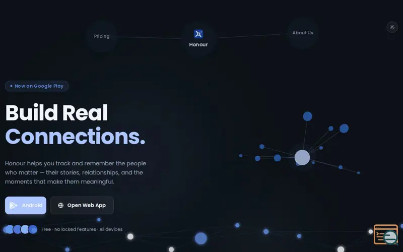 Screenshot of HonourHQ