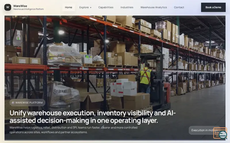 Screenshot of WareWise WMS Platform