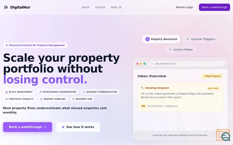Screenshot of DigitalNur