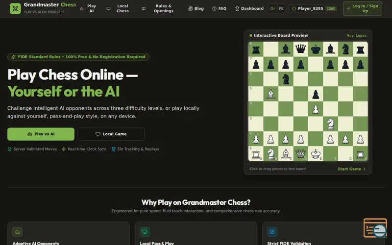 Screenshot of Chess Online — Play Free Chess Games | Grandmaster Chess