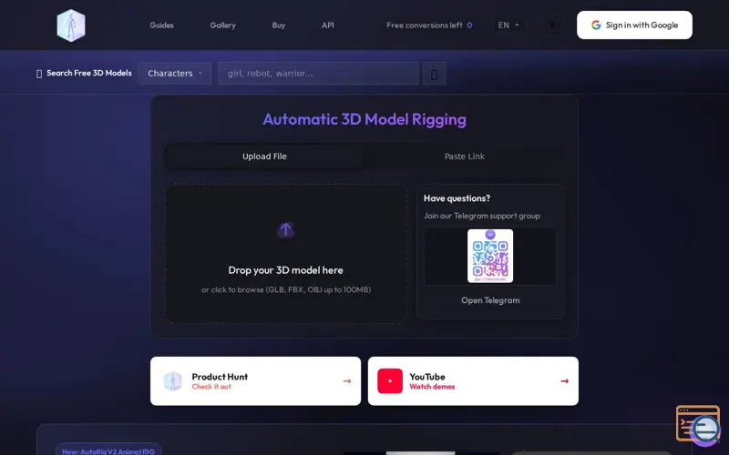 Screenshot of AutoRig.online