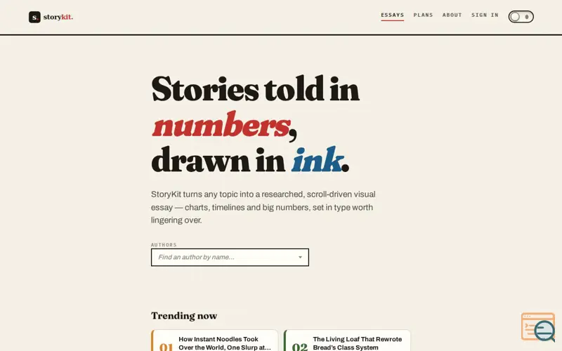 Screenshot of StoryKit · Visual Essays