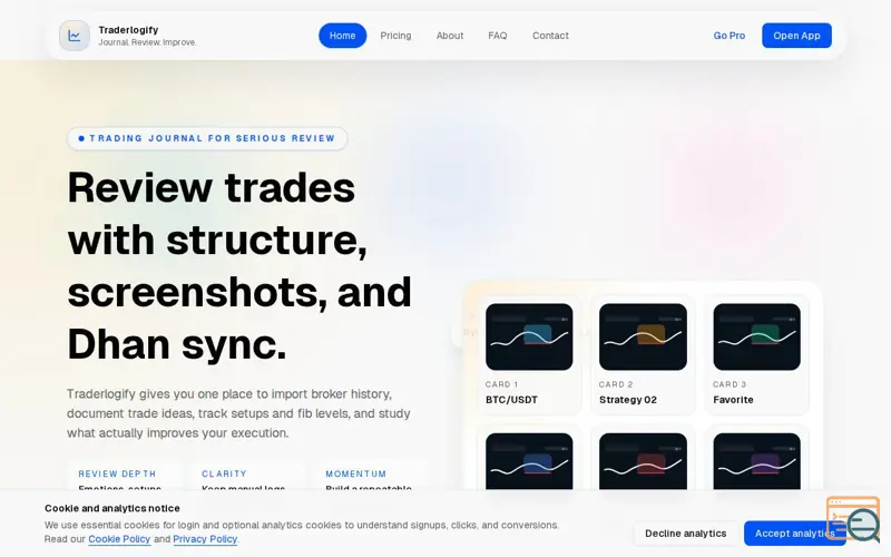 Screenshot of Traderlogify