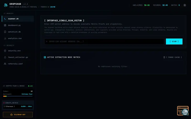 Screenshot of DropsHub