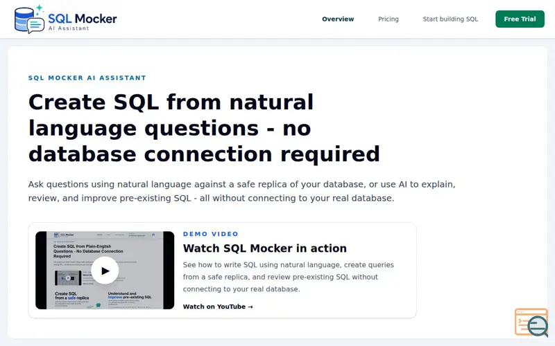 Screenshot of SQL Mocker