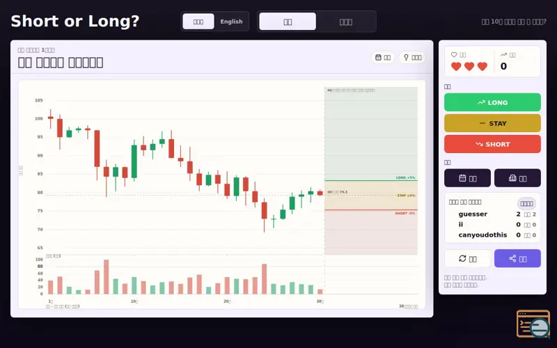 Screenshot of Short or Long? Crypto