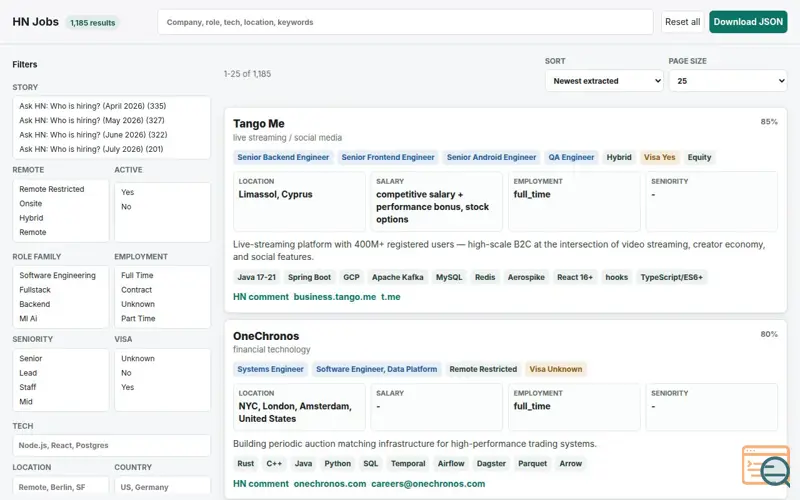 Screenshot of HTTPS://HN-Jobs.com