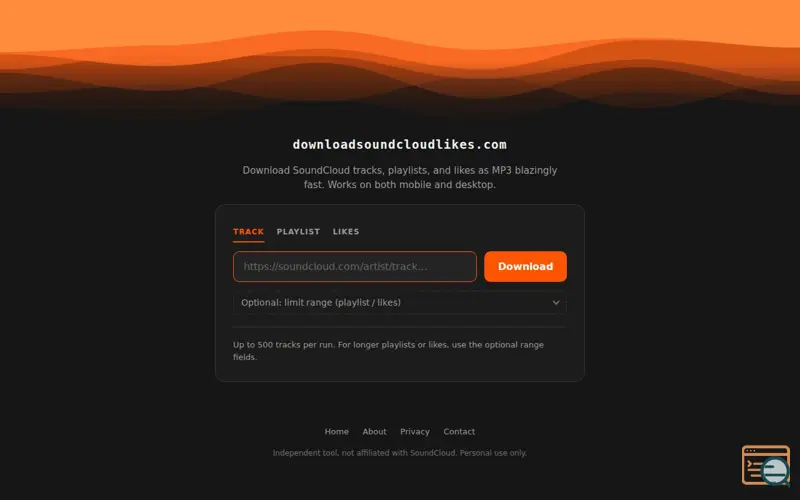 Screenshot of downloadsoundcloudlikes.com