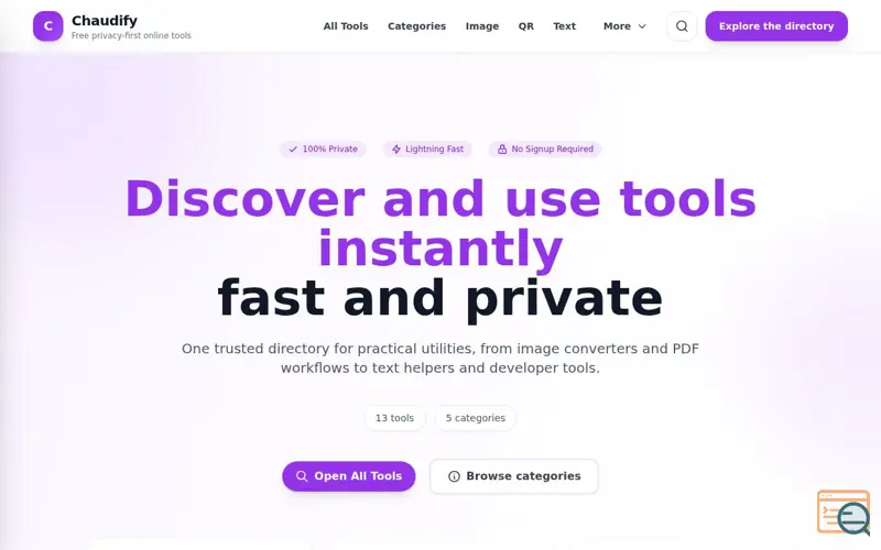 Screenshot of Chaudify