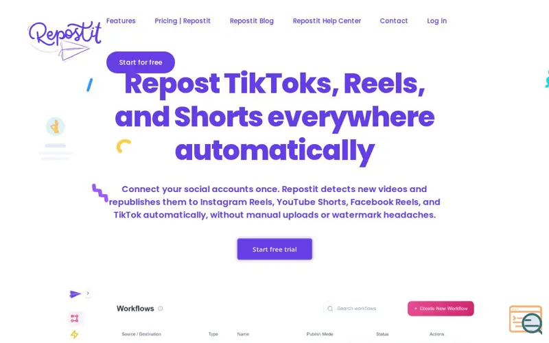 Screenshot of Repostit, a launch using Essential Addons for Elementor