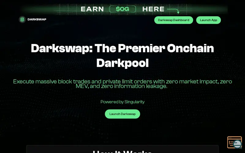 Screenshot of MEV-Free Darkpool