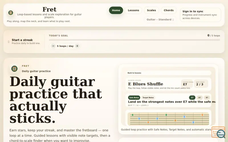 Screenshot of Fret