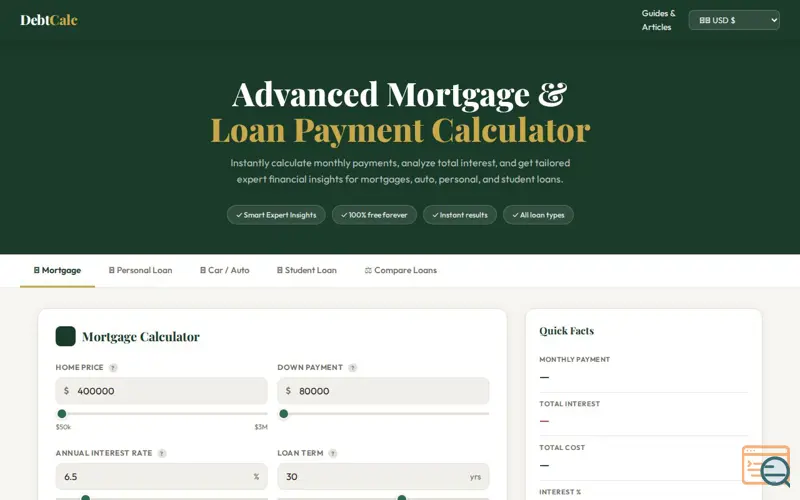 Screenshot of DebtCalc