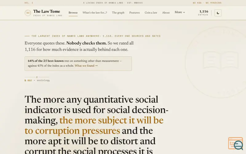 Screenshot of The Law Tome
