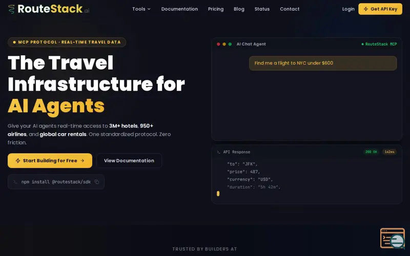 Screenshot of RouteStack.ai