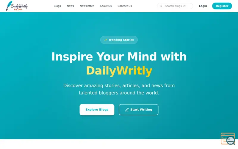 Screenshot of DailyWritly