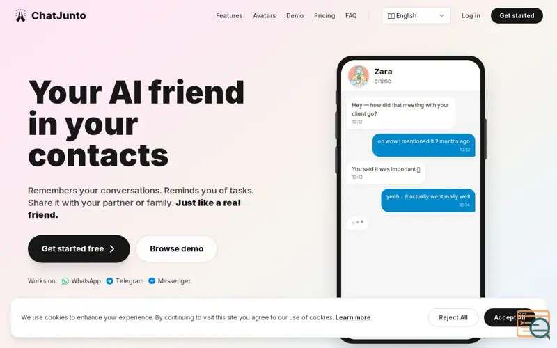 Screenshot of ChatJunto AI