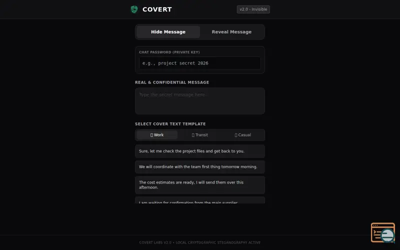 Screenshot of Covert