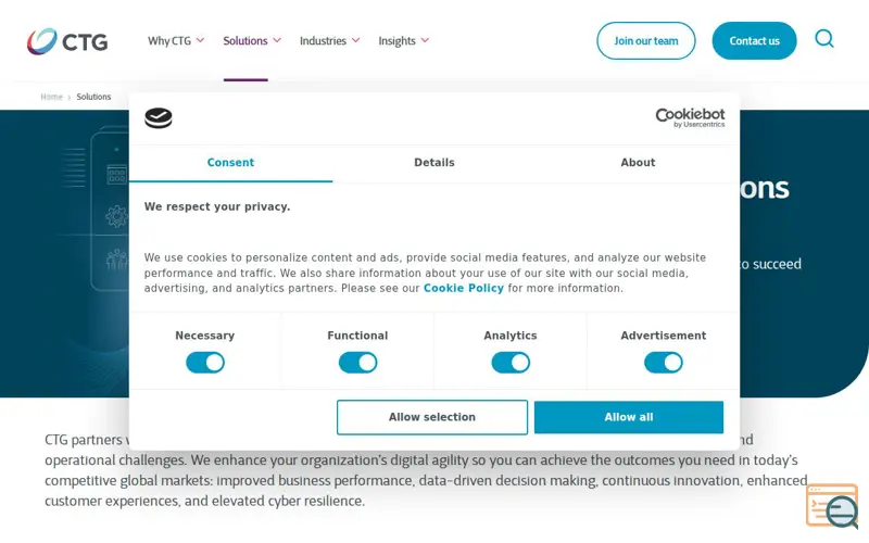 Screenshot of CTG, a launch using HPE GreenLake
