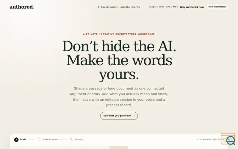 Screenshot of Authored