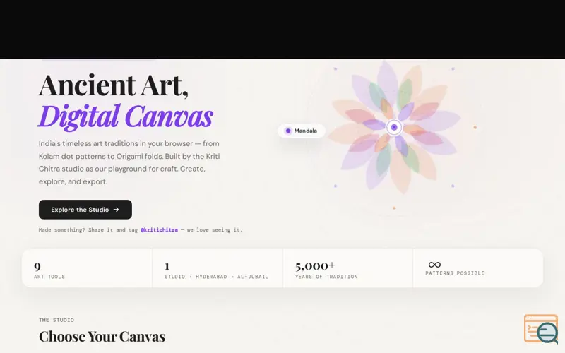 Screenshot of Kriti Chitra — The Art of Making Visuals