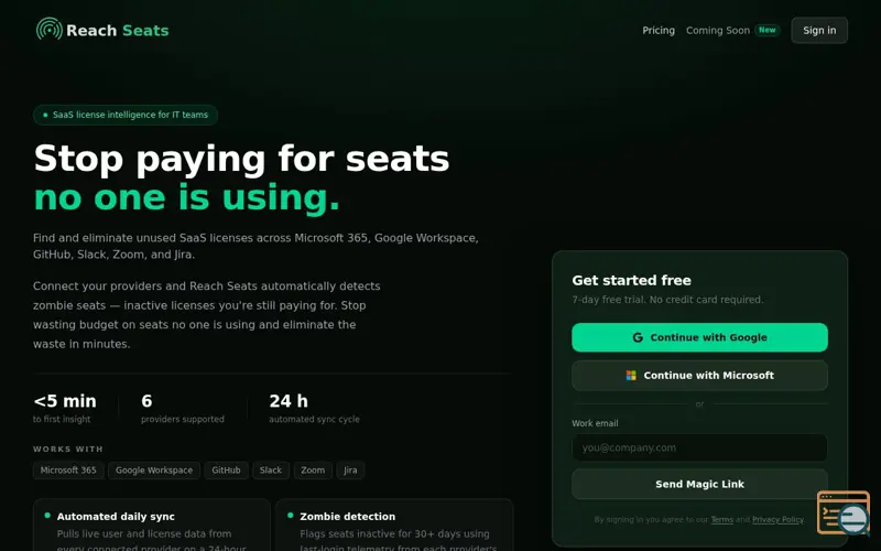 Screenshot of Reach Seats