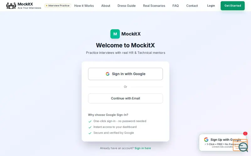 Screenshot of MockitX, a launch using LinkedIn