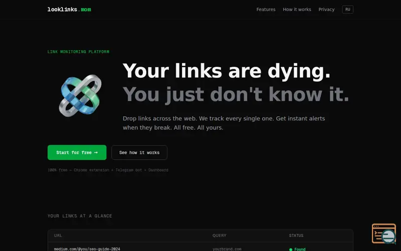 Screenshot of LookLinks.mom
