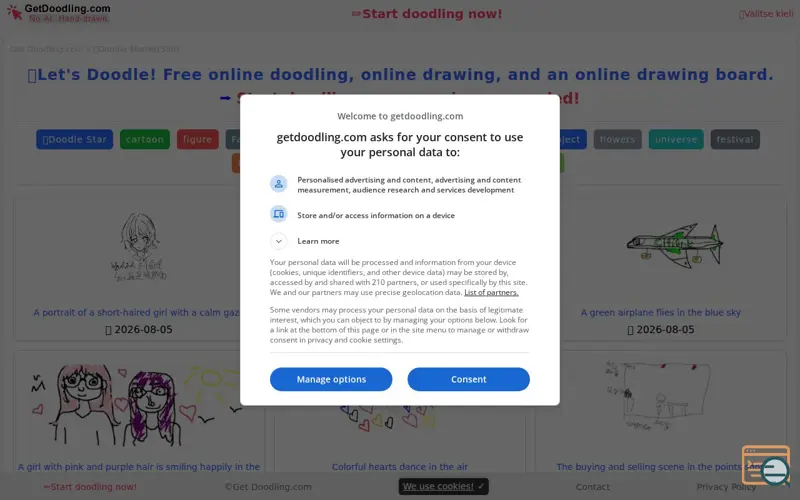 Screenshot of GetDoodling.com